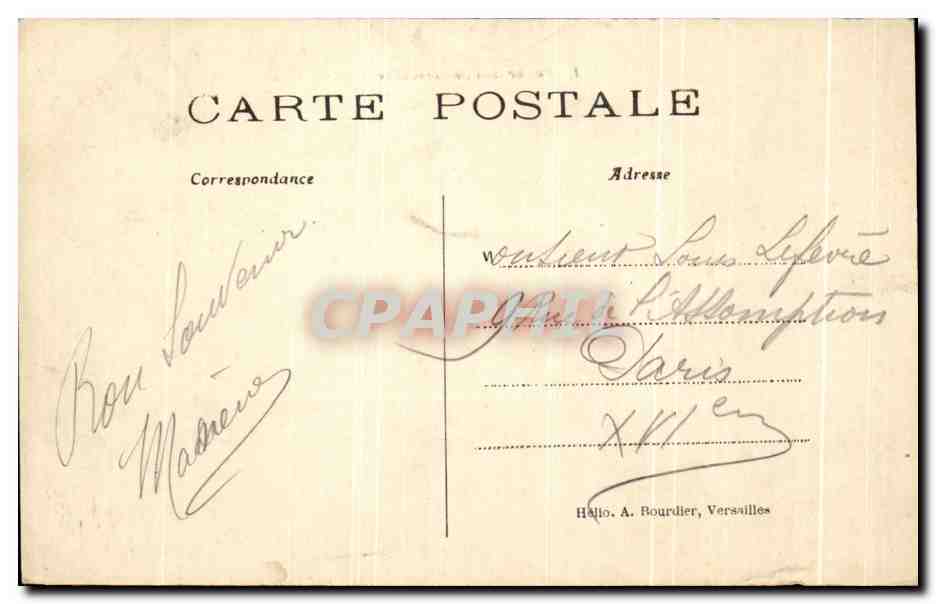 CPA l'Anorama De Versailles — Rückseite