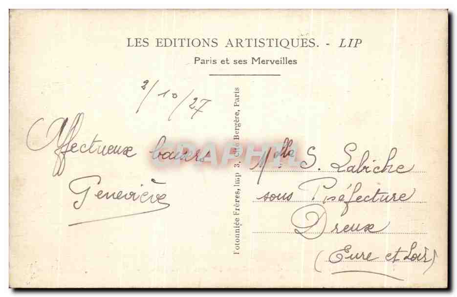 CPA Paris Le Tombeau De Napoleon 1er Aux Invalides — Rückseite