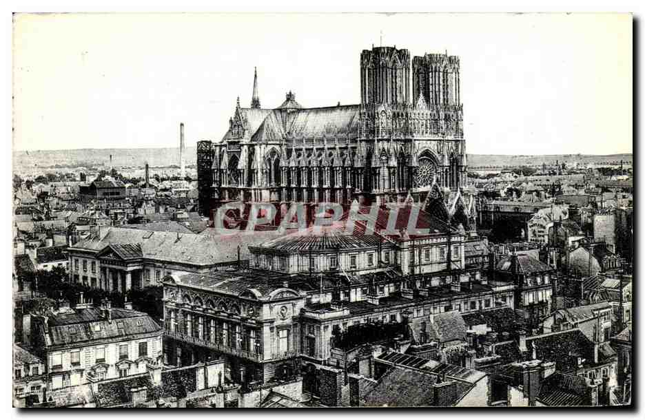 CPA Reims Panorama Pris De l'Eglise St Jacques