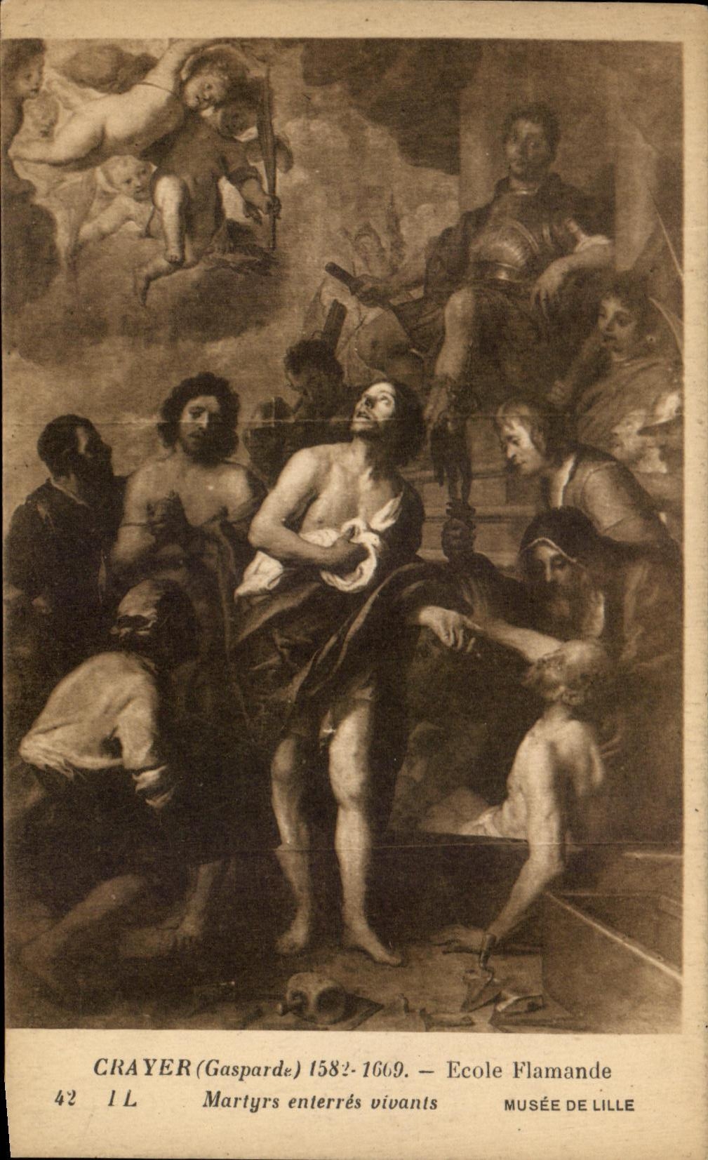 CPA Crayer Ecole Flamande Martyrs Enterres Vivants Musee De Lille