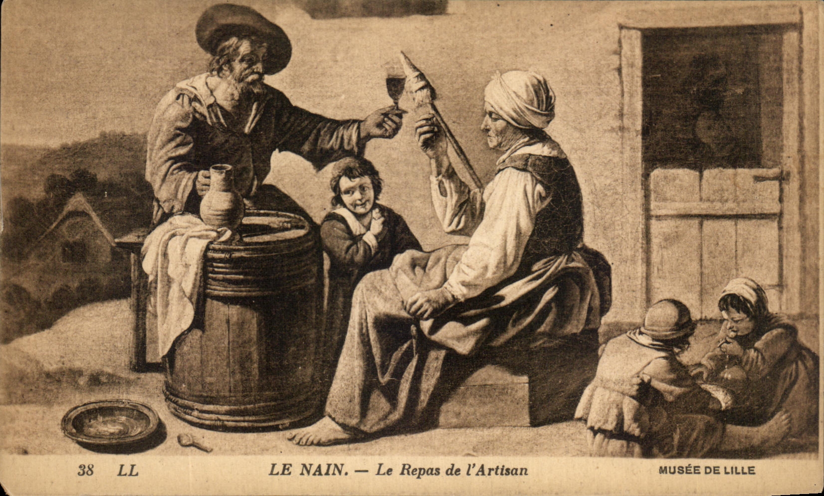 CPA Le Nain Le Repas De l'artisan Musee De Lille