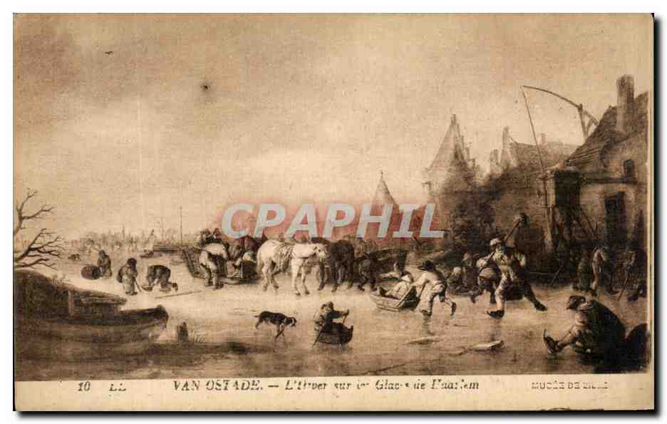 CPA Van Ostade L'hiver sur la glace de Haarlem Musee de Lille 