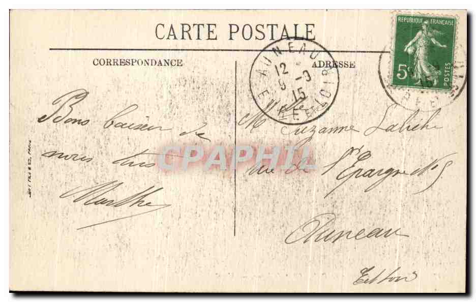 Dreux — Caserne de Billy, 101e de ligne — M. 17 — Rückseite