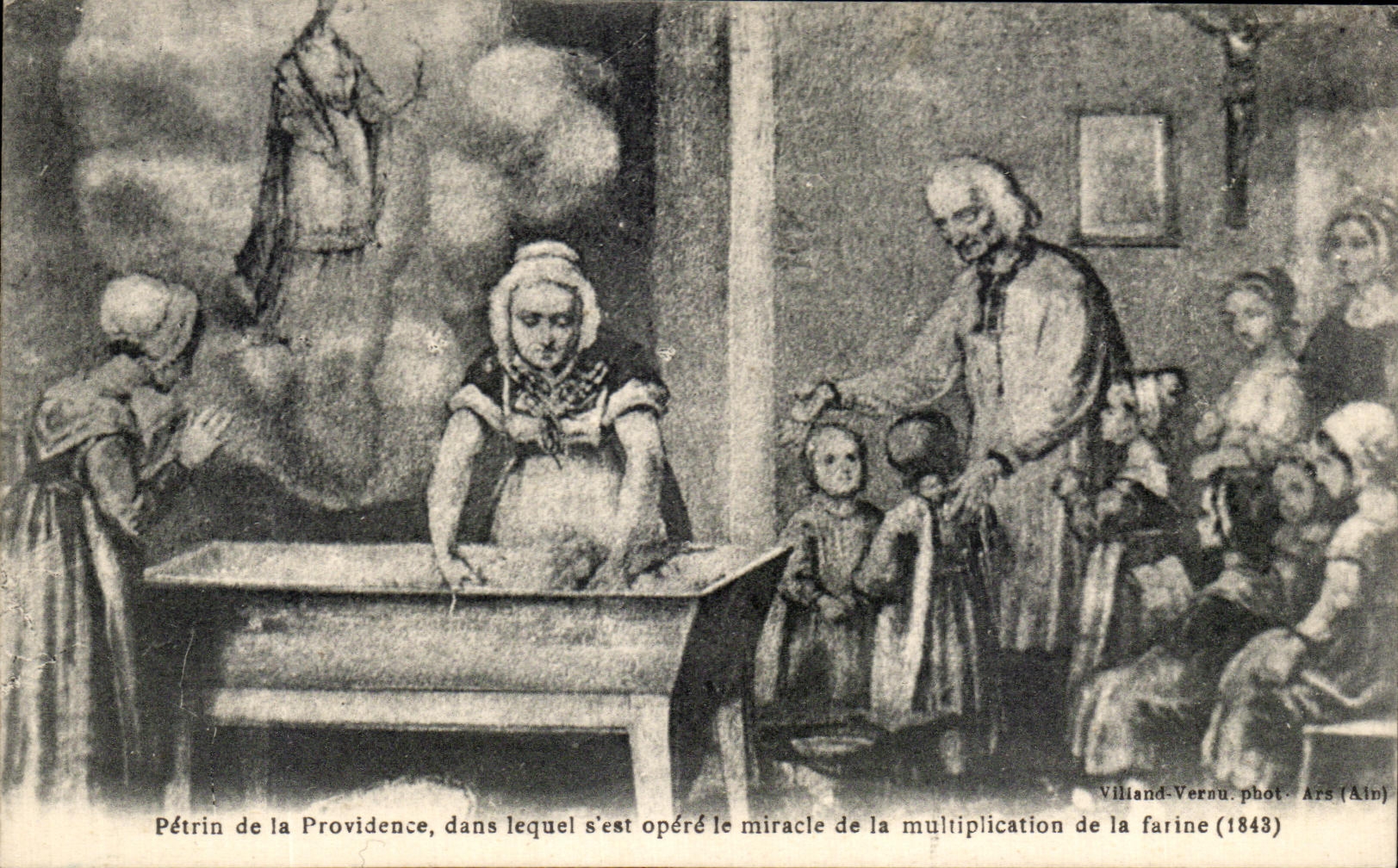 Pétrin de la Providence — miracle de la multiplication de la farine — Villand-Vernau, phot. Ars (Ain) (1843)