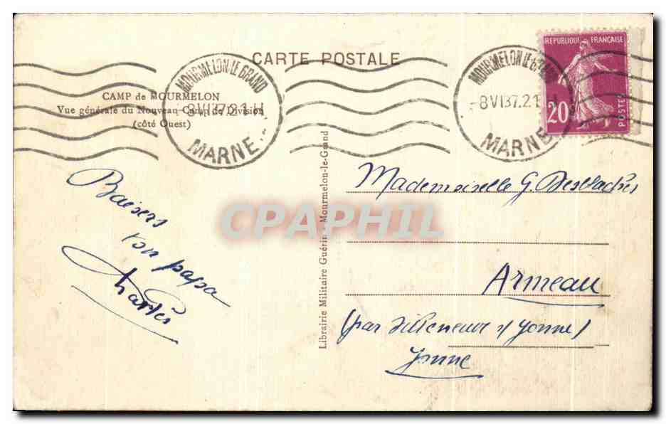 Camp de Mourmelon-le-Grand — Vue générale du Nouveau-Camp de Division (côté Ouest) — Librairie Militaire Mourmelon-le-Grand — Reverso