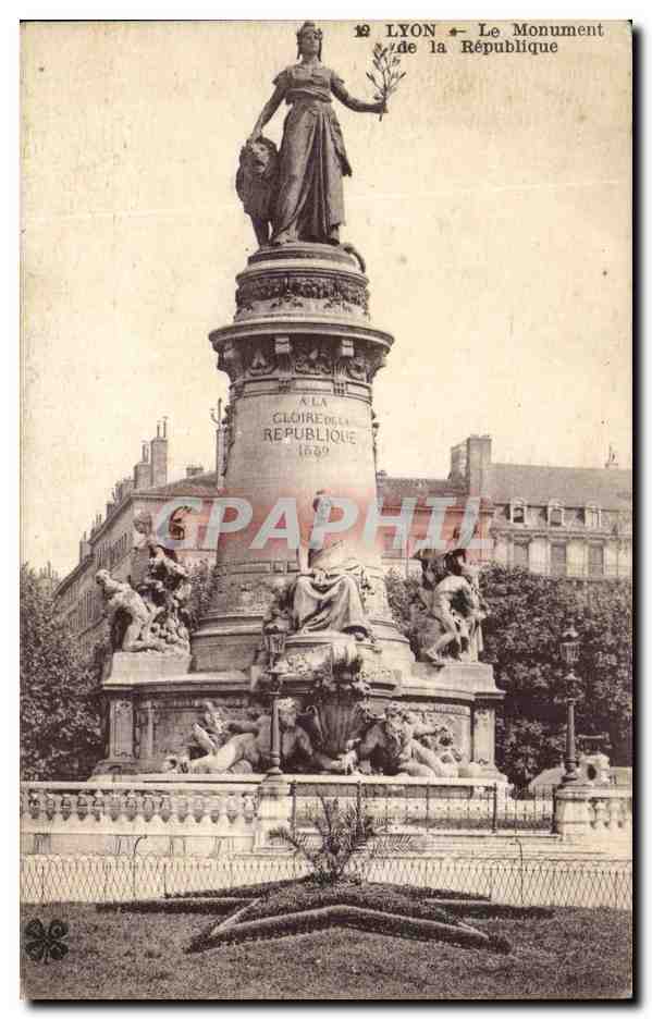 LYON — Le Monument de la République — Éditeur : F. Proux, impr. & édit., Lyon