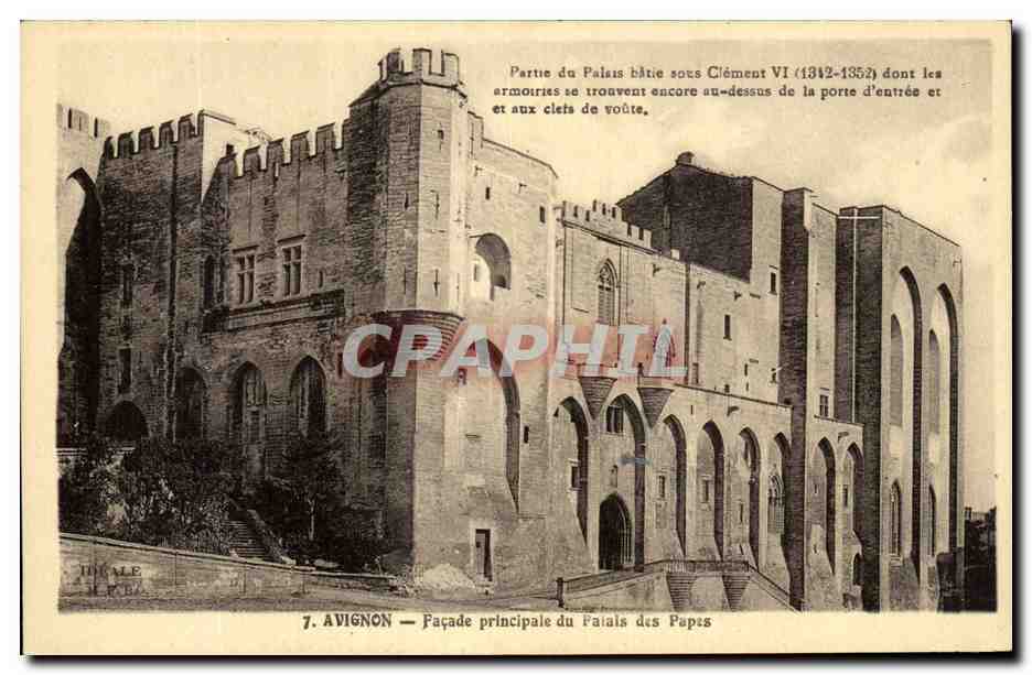 CPA Avignon Facade Prinicipale du Palais des Papes