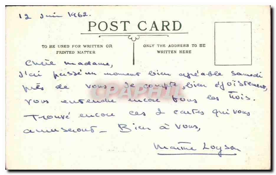 CPA My Second Sermon By John Milllais Winchelsea Church — Rückseite
