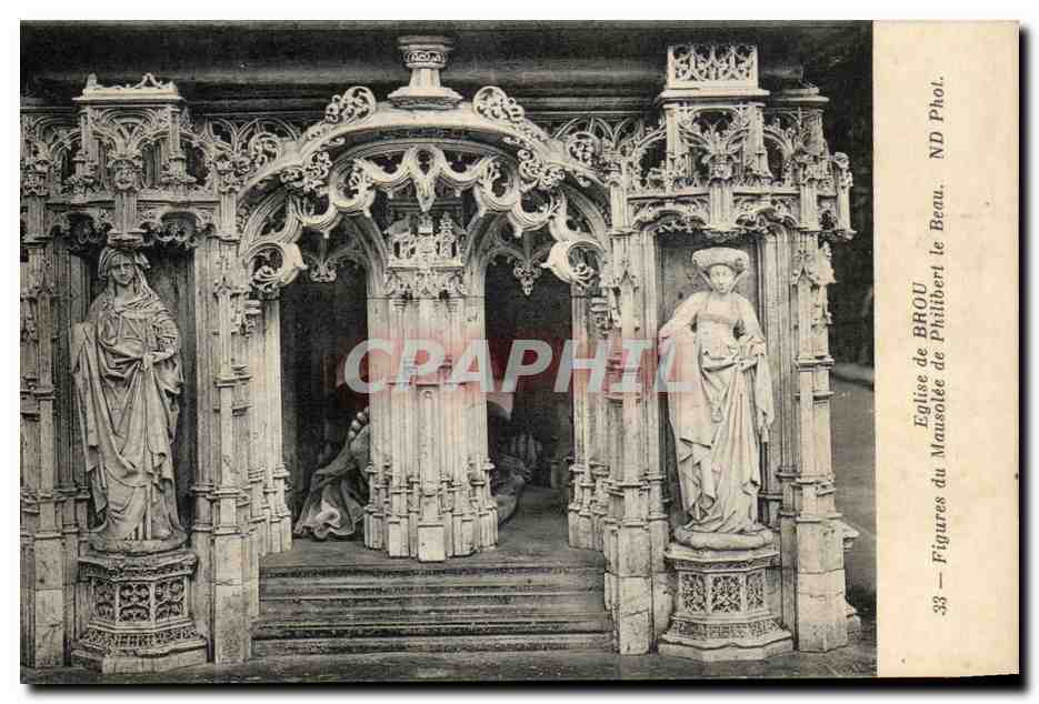 CPA Eglise de Brou Figures de Mausole de Philibert le Beau
