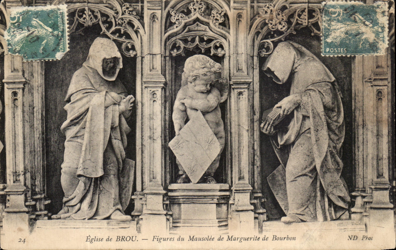 CPA Eglise de Brou Figures de Mausolee de Marguerite de Bourbon
