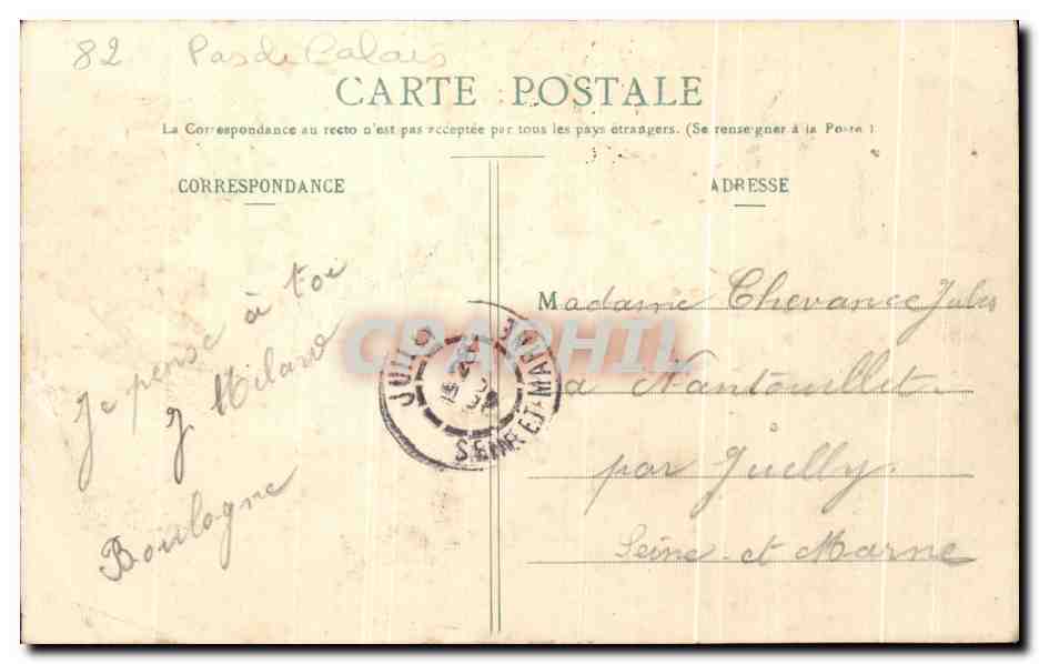 CPA Le Portel La Descente a la Plage — Rückseite