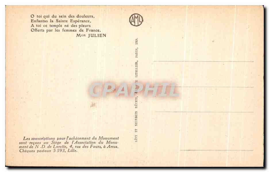 Notre-Dame-de-Lorette — Perspective à partir de La Haie — LL 41 — Rückseite