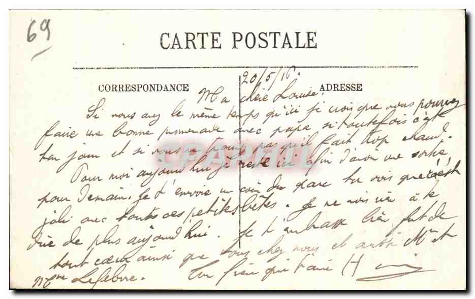 CPA Lyon Au Parc Le Coin Des Cygnes — Verso