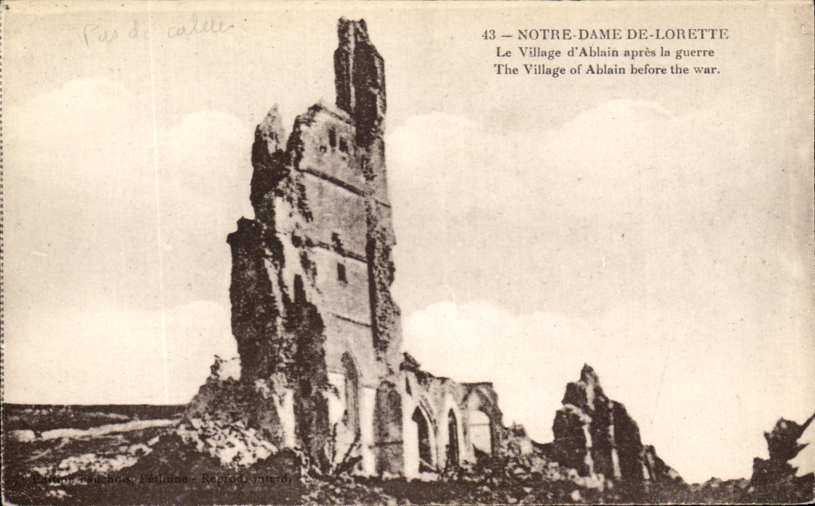 CPA Notre Dame De Lorette La Village d'ablain Apres La Guerre Militaria