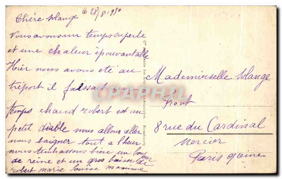 CPA Le Treport Mers Les Hangars De La Gare Par Gros Temps — Rückseite