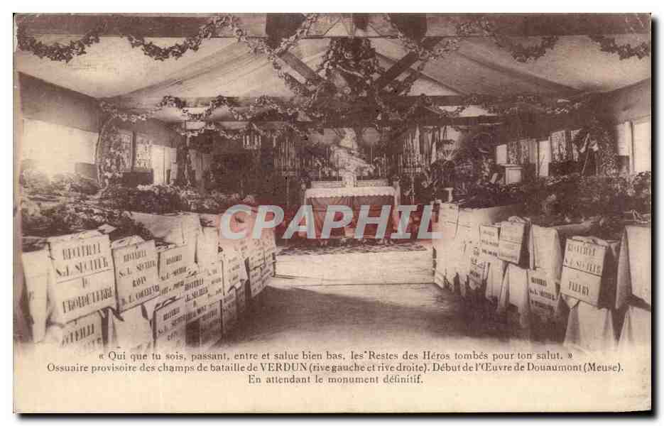 CPA Ossuaire Provisoire Des Champs De Bataille De Verdun Militaria