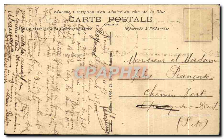 CPA Reims Interieur De La Cathedrale Militaria — Verso