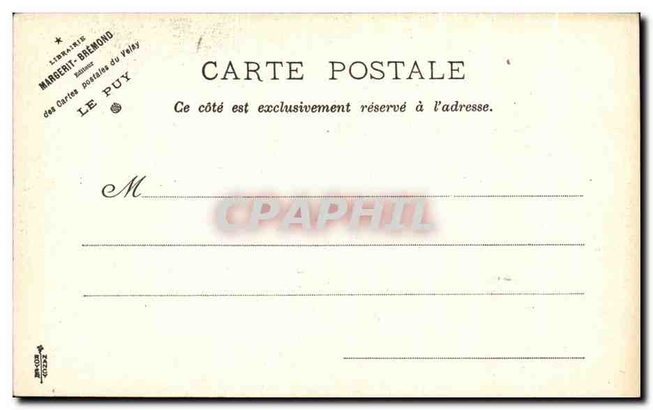 CPA Le Puy Galerie Sur Ouest De l'Ancien Cloitre Des chanoines de Notre Dame du Puy — Rückseite