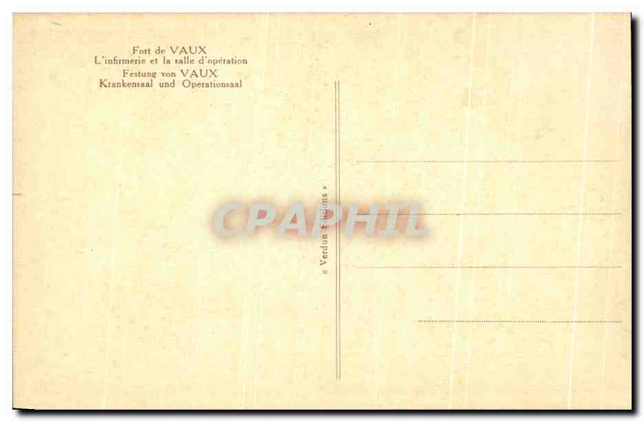 Befestigung Vaux — Die Sanitätsstation und Operationsraum — Verdun — Rückseite