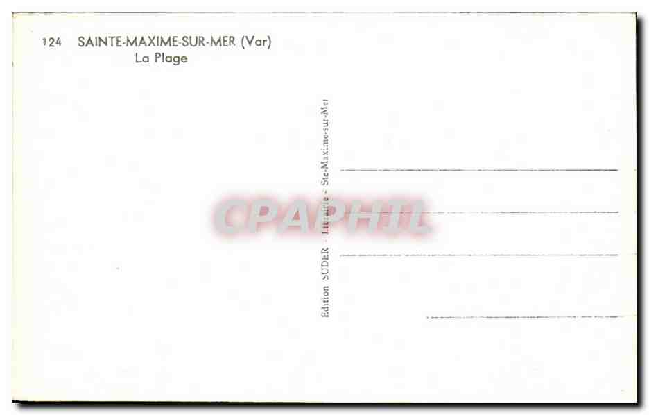 CPA Sainte Maxime Sur Mer La Plage — Rückseite