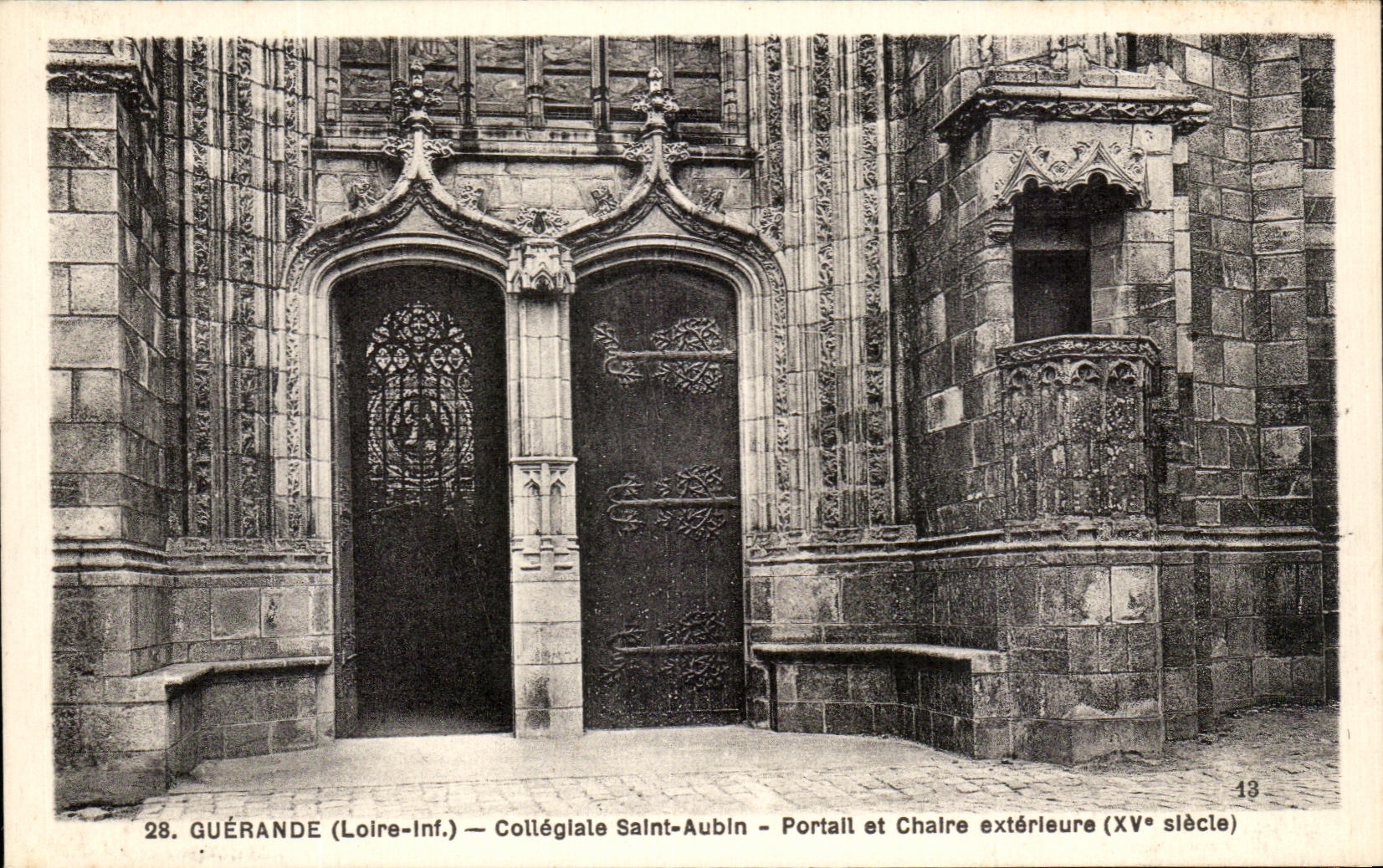 CPA Guerande Colleglale Saint Aubin Portail Et Chaire Exterieure