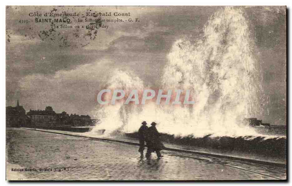 Côte d'Emeraude - Emerald Coast - Le Sillon sur une journée orageuse - Édition Guérin, Saint-Malo (Ille-et-Vilaine)