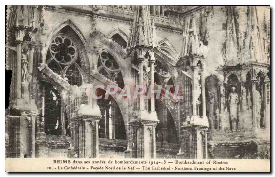 CPA Reims Dans Ses Annees De Bombardements Militaria