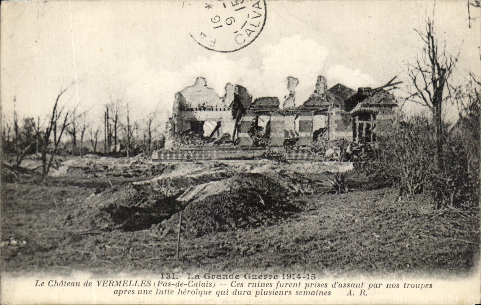 Schloss VERMELLES (Pas-de-Calais) — Ruinen nach einem heldenhaften Kampf — A.R. n°131