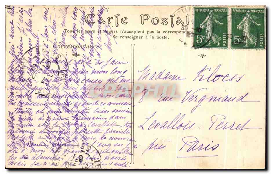 CPA Crozant la Tour Colin — Rückseite