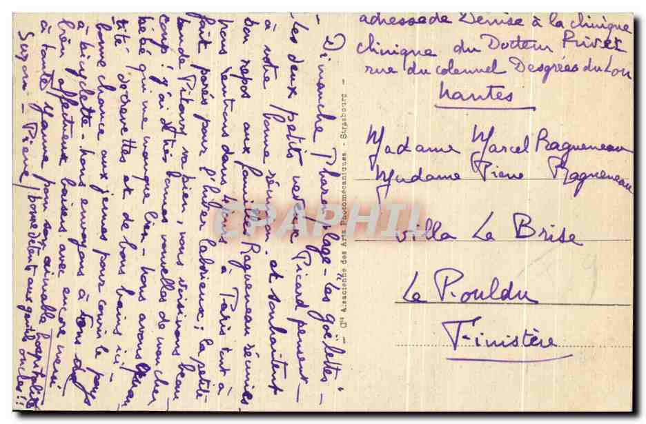 CPA Audierne la Vieille Eglise — Rückseite