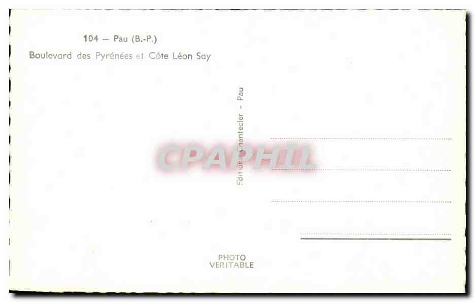 Boulevard des Pyrénées et Côte Léon Say — Pau (B.-P.) — Édition Nanteclier — Reverso