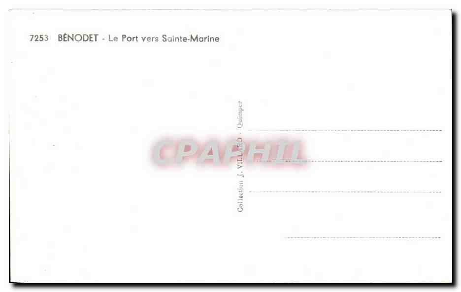 CPSM Benodet Le Port vers Sainte Marine — Rückseite