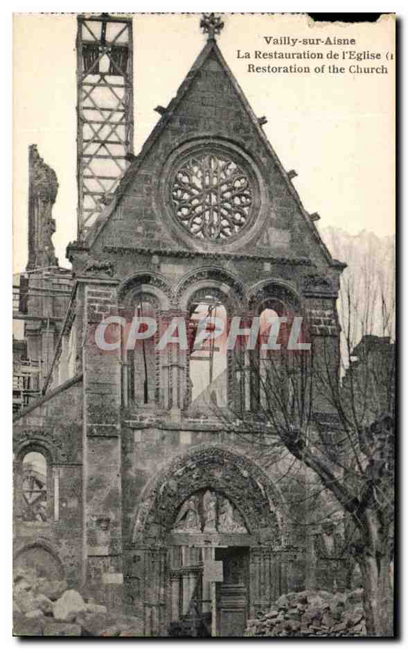 Vaillly-sur-Aisne — La Restauration de l'Église — Édition B. Nougaredé et H. Lestrat - Soissons