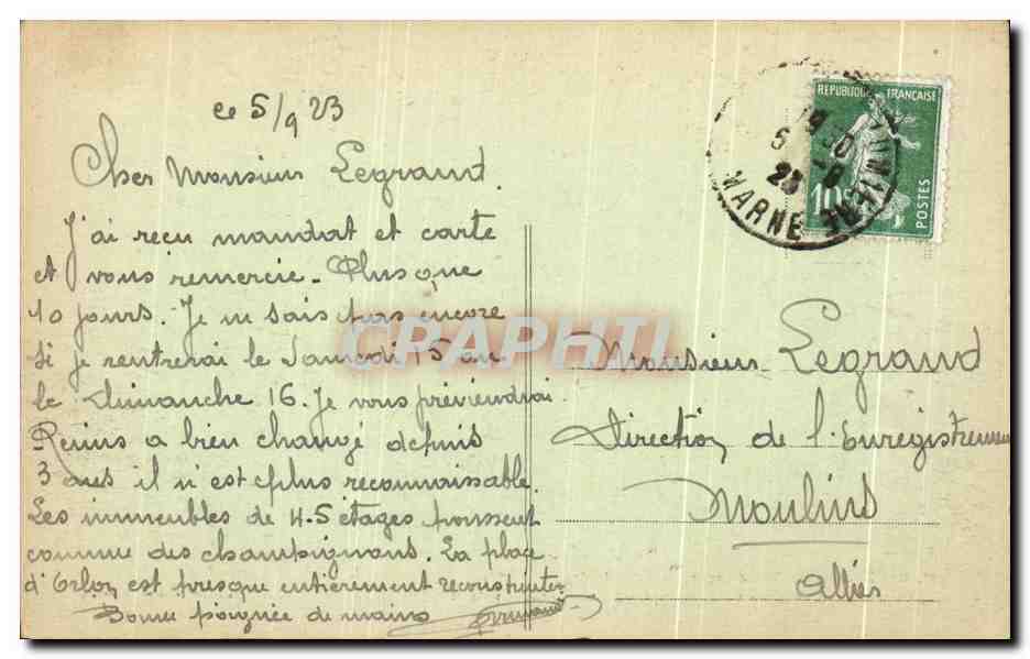 CPA Reims dans les Ruines apres la Retraite des allemands Militaria — Verso