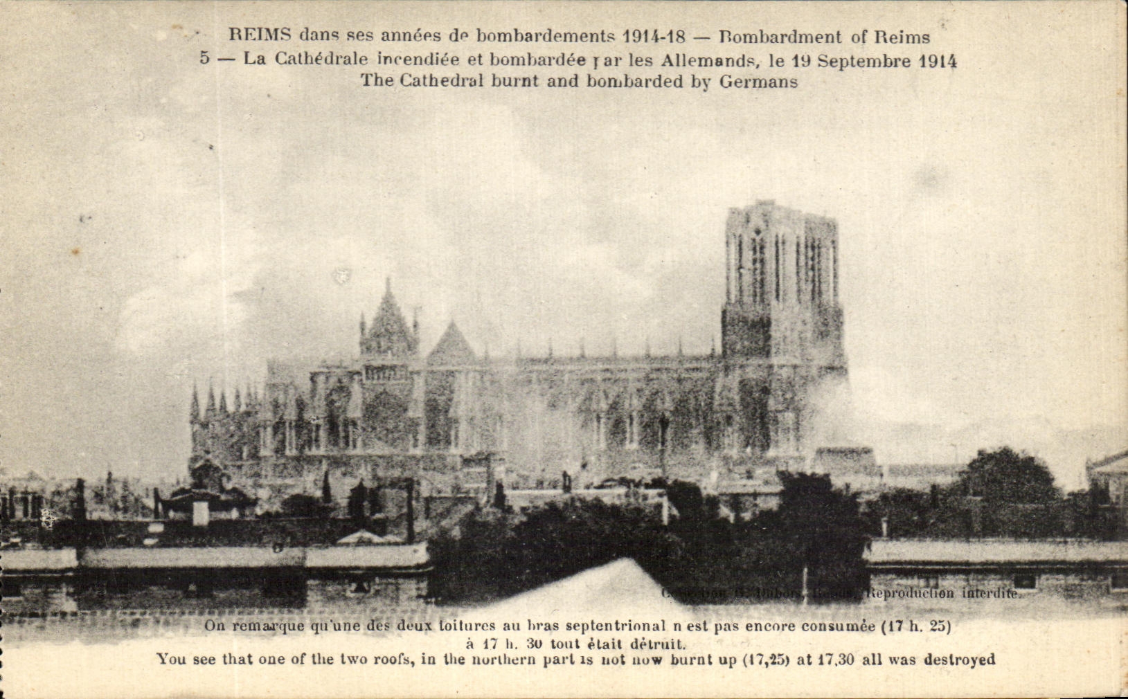 CPA Reims Dans Ses Annees De Bombardements Militaria
