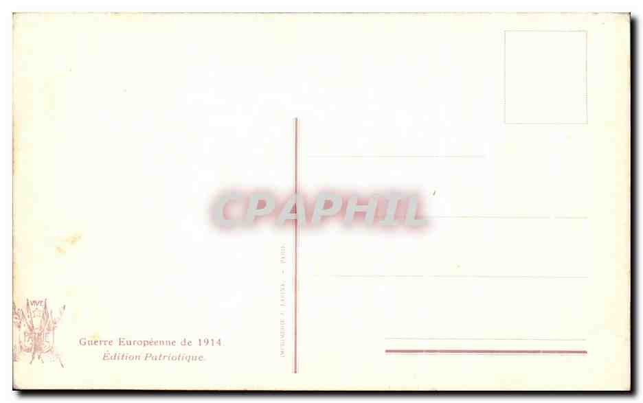 Reims — Bombardement de la Cathédrale — Édition Patriolique — Verso