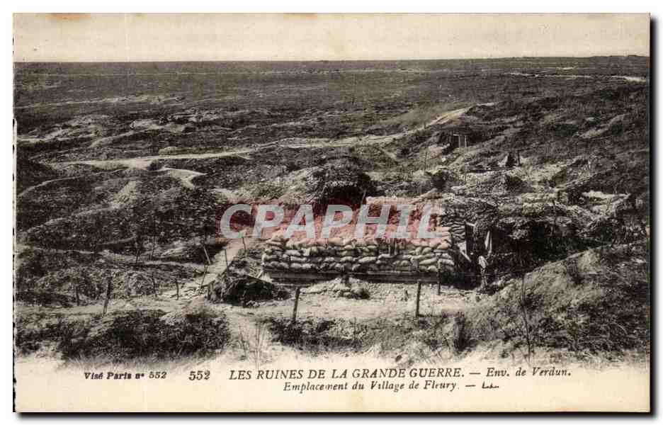 CPA Les Ruines De La Grande Guerre De Verdun Emplacement Du Village De Fleury Militaria