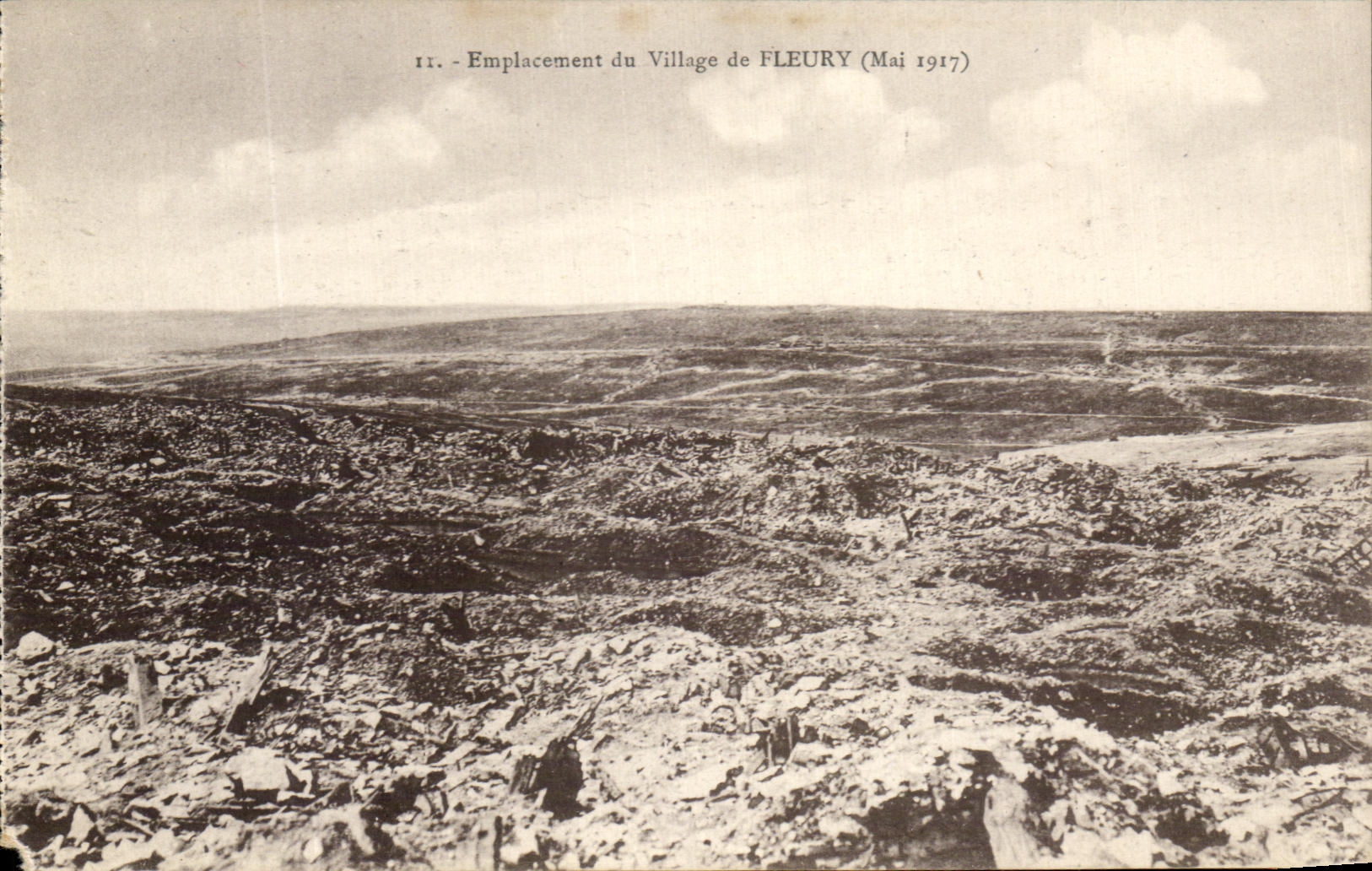 CPA Emplacement Du Village De Fleury mai 1917 Militaria