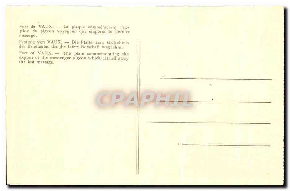 CPA Aux Colombophiles Morts Pour La France Vedun Militaria Colombe — Back
