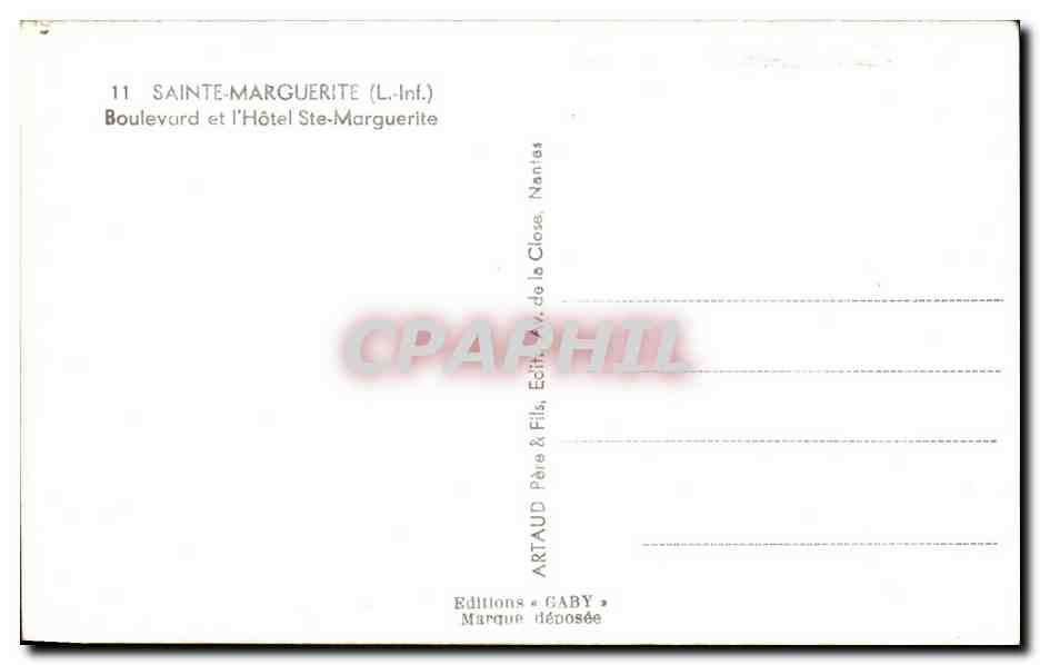 Sainte-Marguerite (L.-Inf.) — Boulevard et l'Hôtel Ste-Marguerite — Éditions Gaby — Rückseite