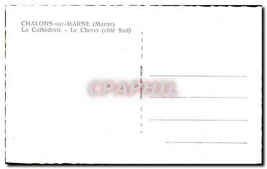 CPA Chalons sur Marne La Cathedrale Le Chevet — Verso