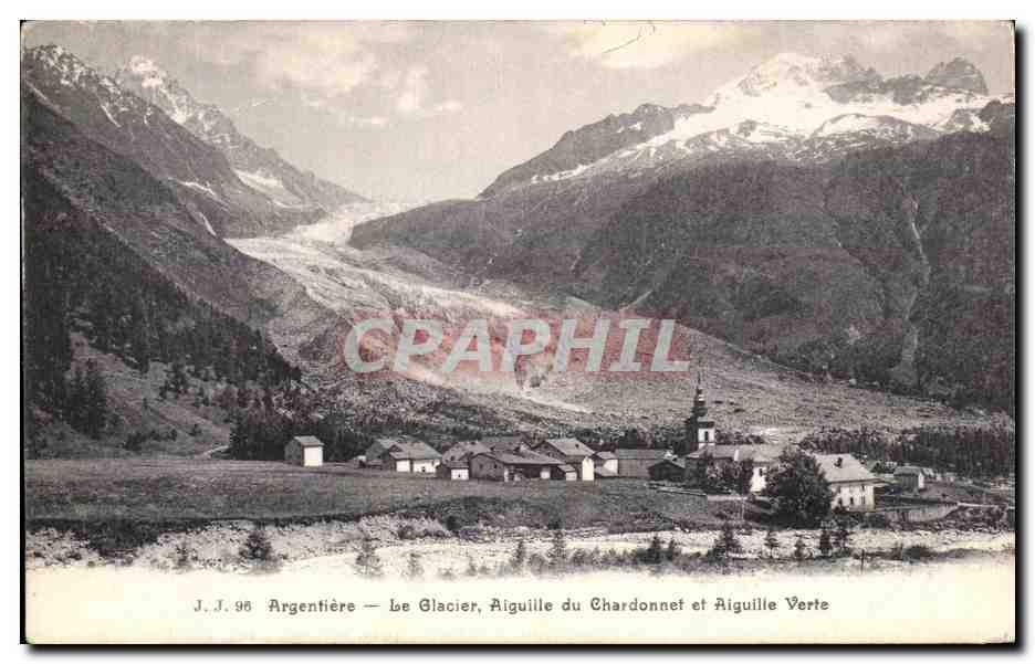 Argentière — Le Glacier, Aiguille du Chardonnnet et Aiguille Verte — J.J. 96