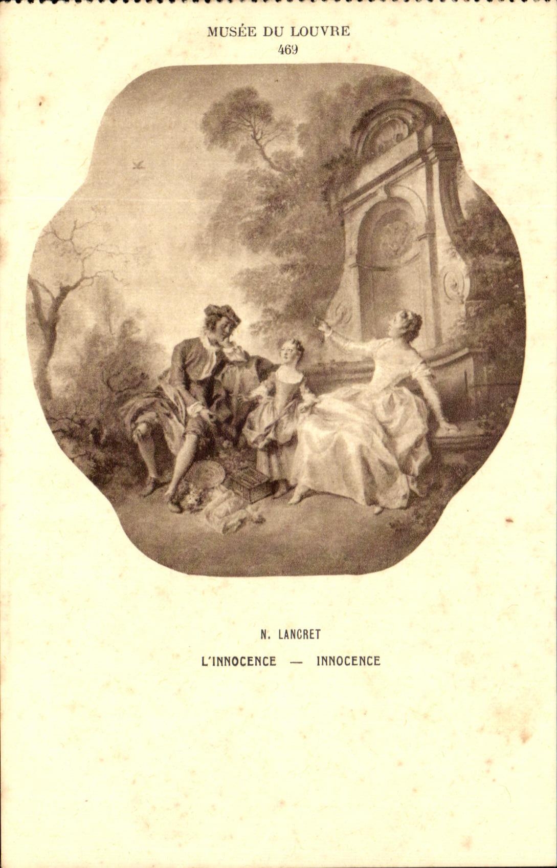 CPA Musee Du Louvre Paris Lancret L'innocence 