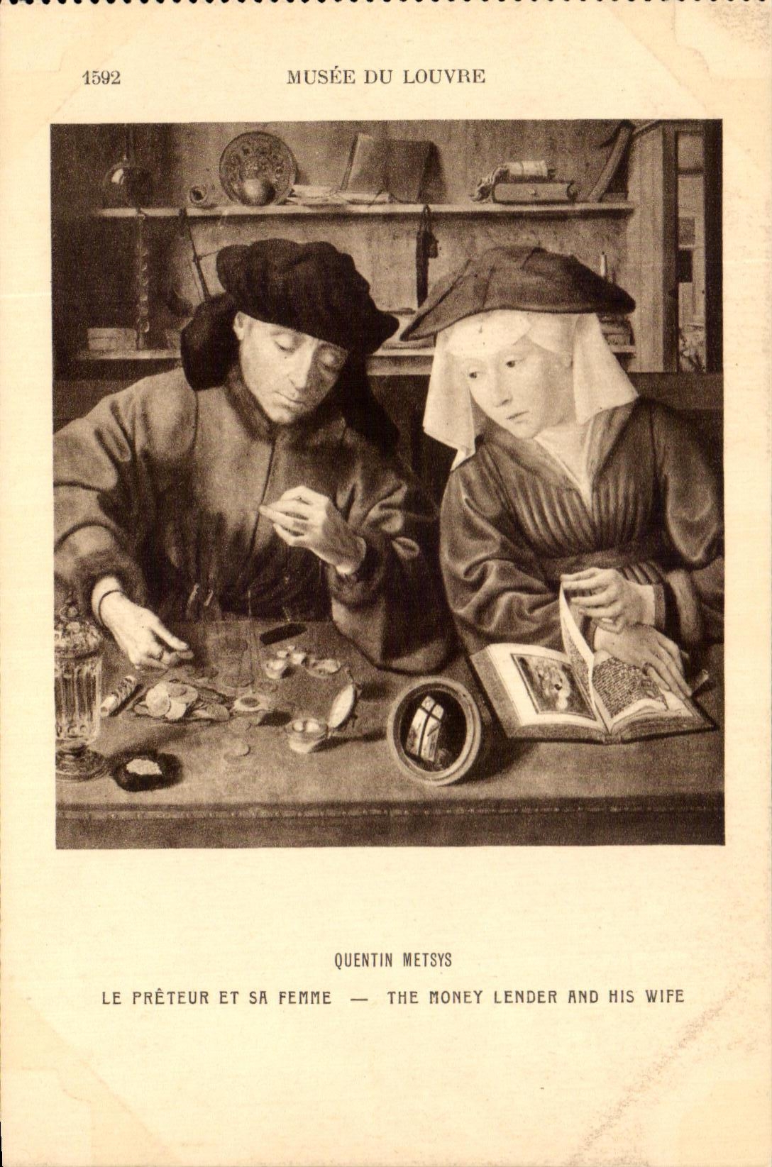 CPA Musee Du Louvre Quentin Metsys Le Preteur Et Sa Femme Paris 
