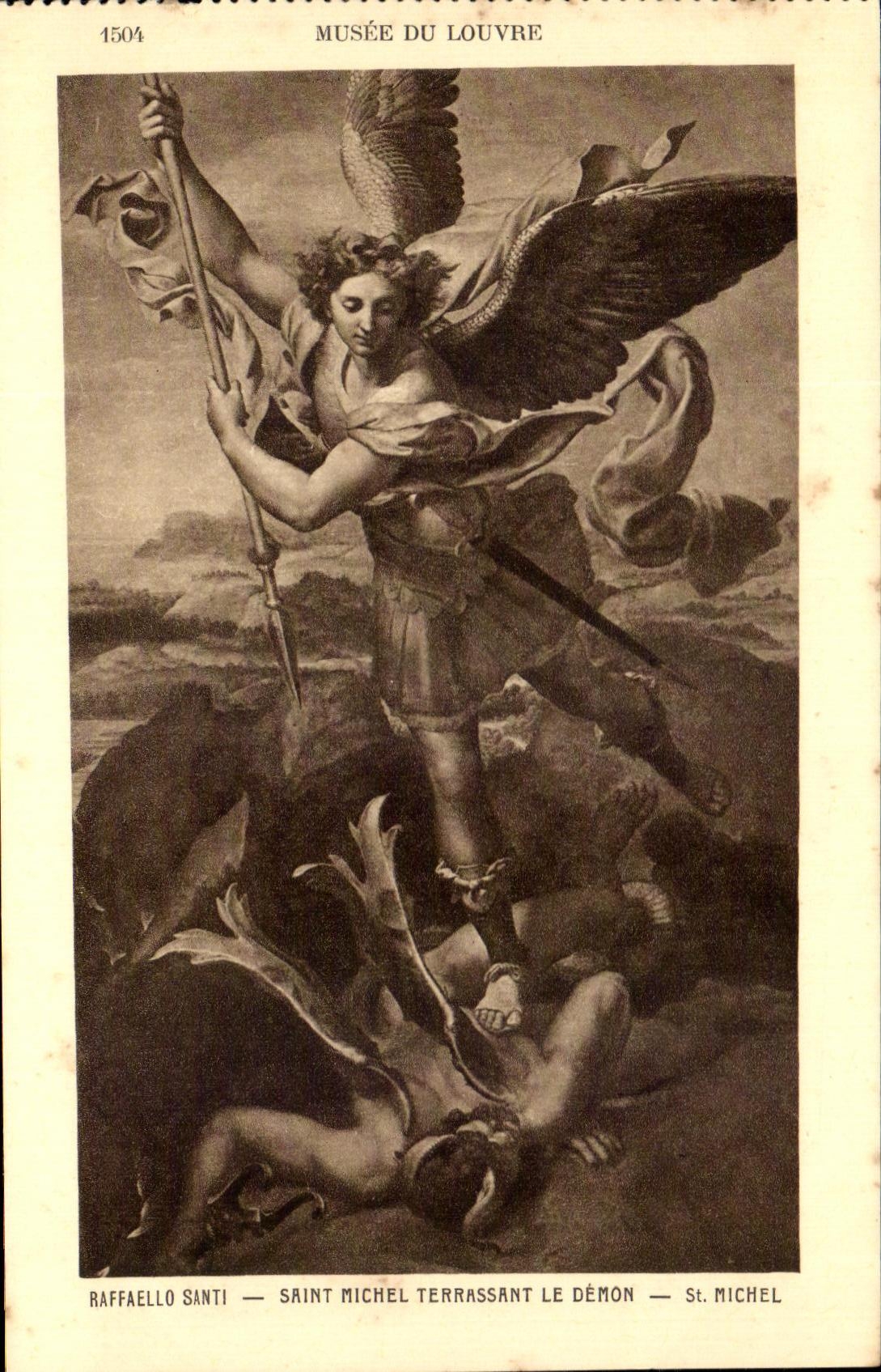 Saint Michel terrassant le démon — Musée du Louvre — Raffaello Santi — n° 11504
