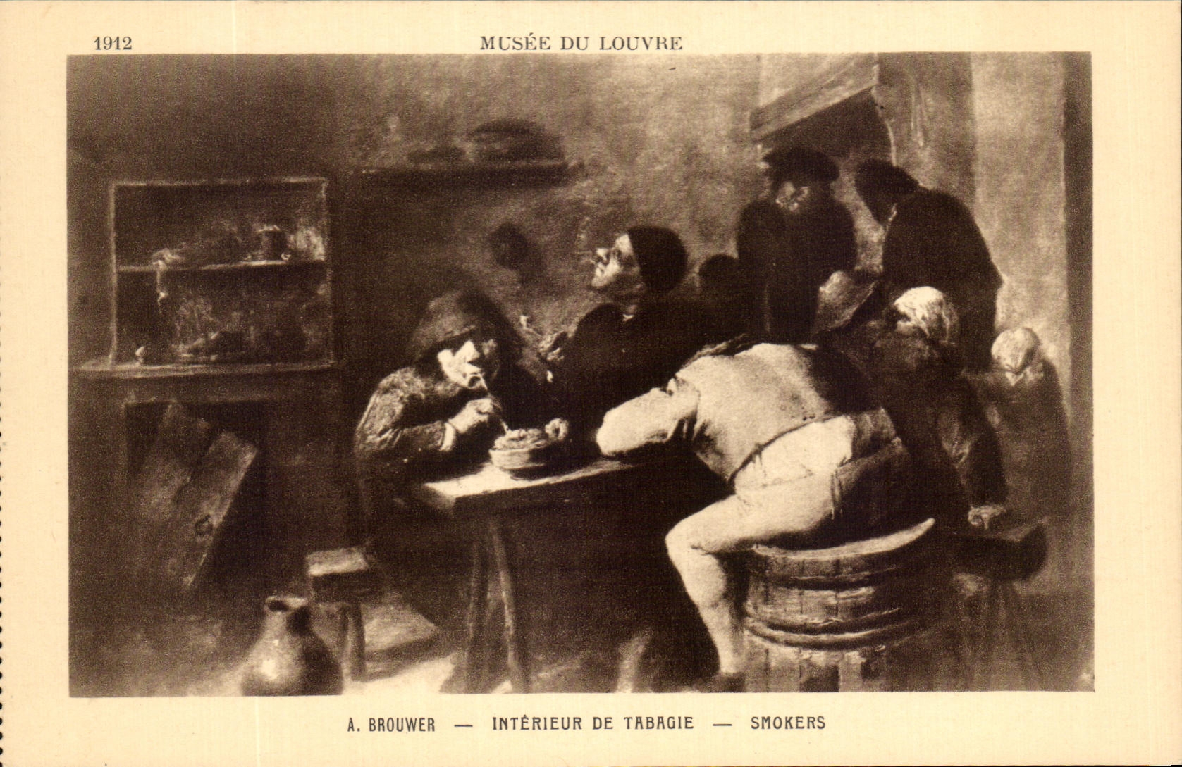 CPA Musee De Louvre Brouwer Interieur De Tabagie Paris Tabac