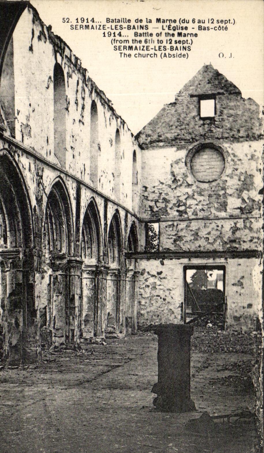 CPA Bataille De La Marne Sermaize Les Bains L'Eglise Bas Cote Militaria