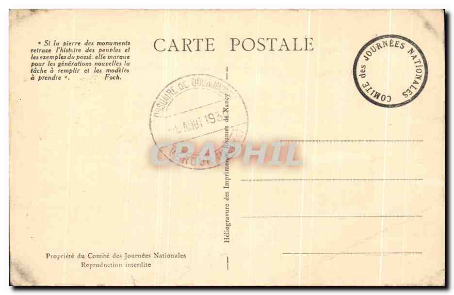 CPA Reims Journees Mationales De Juillet 1929 Lorette Dormans Douaumont Vieil Armand Militaria — Rückseite