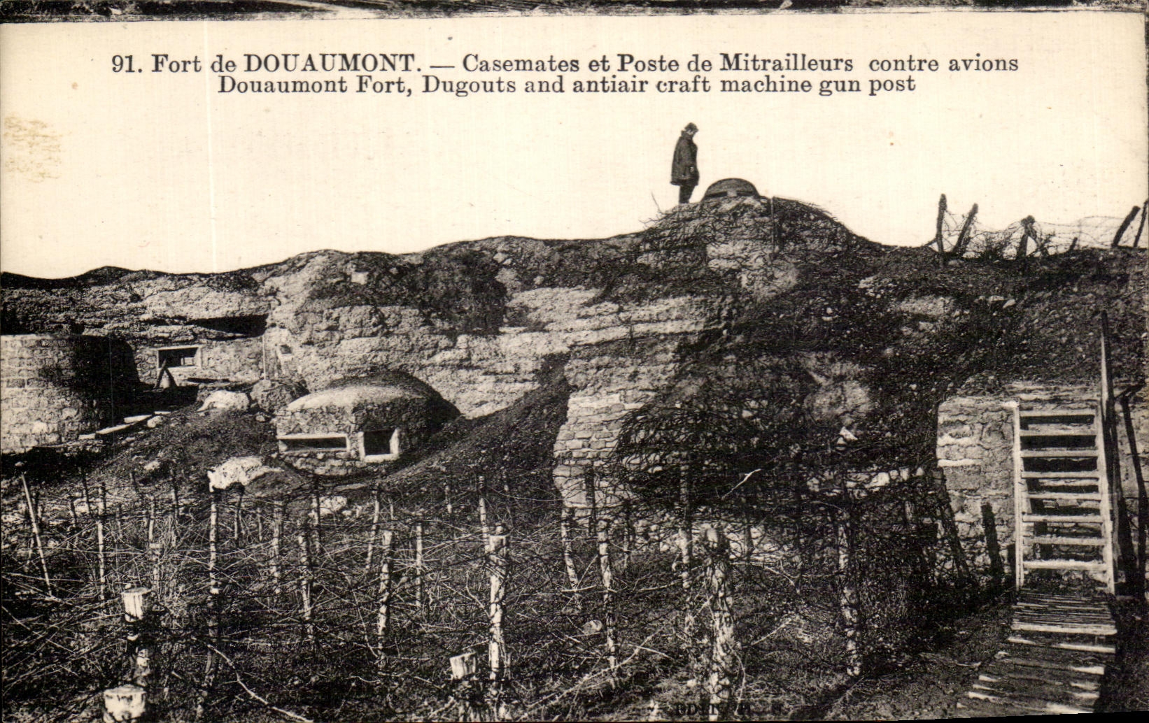 CPA Fort De Douaumont Casemates Et Poste De Mitrailleurs Contre Avions Militaria 