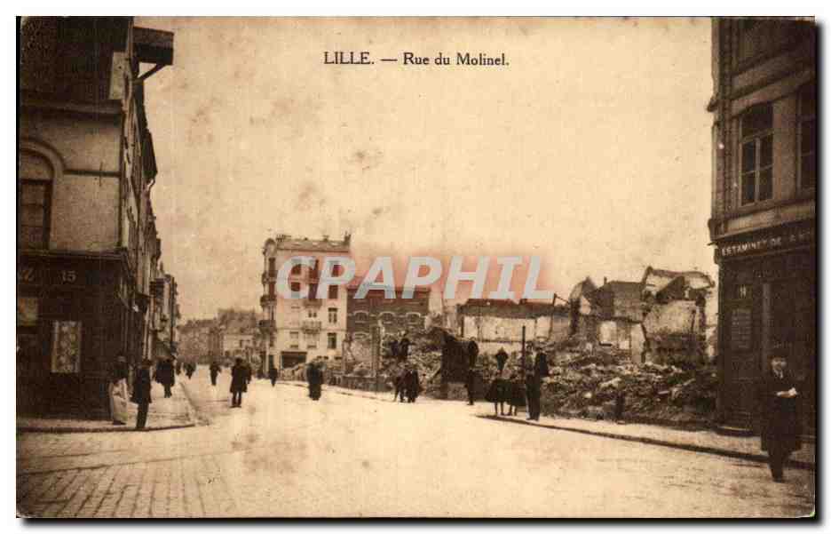 CPA Lille Rue Du Molinel Militaria 